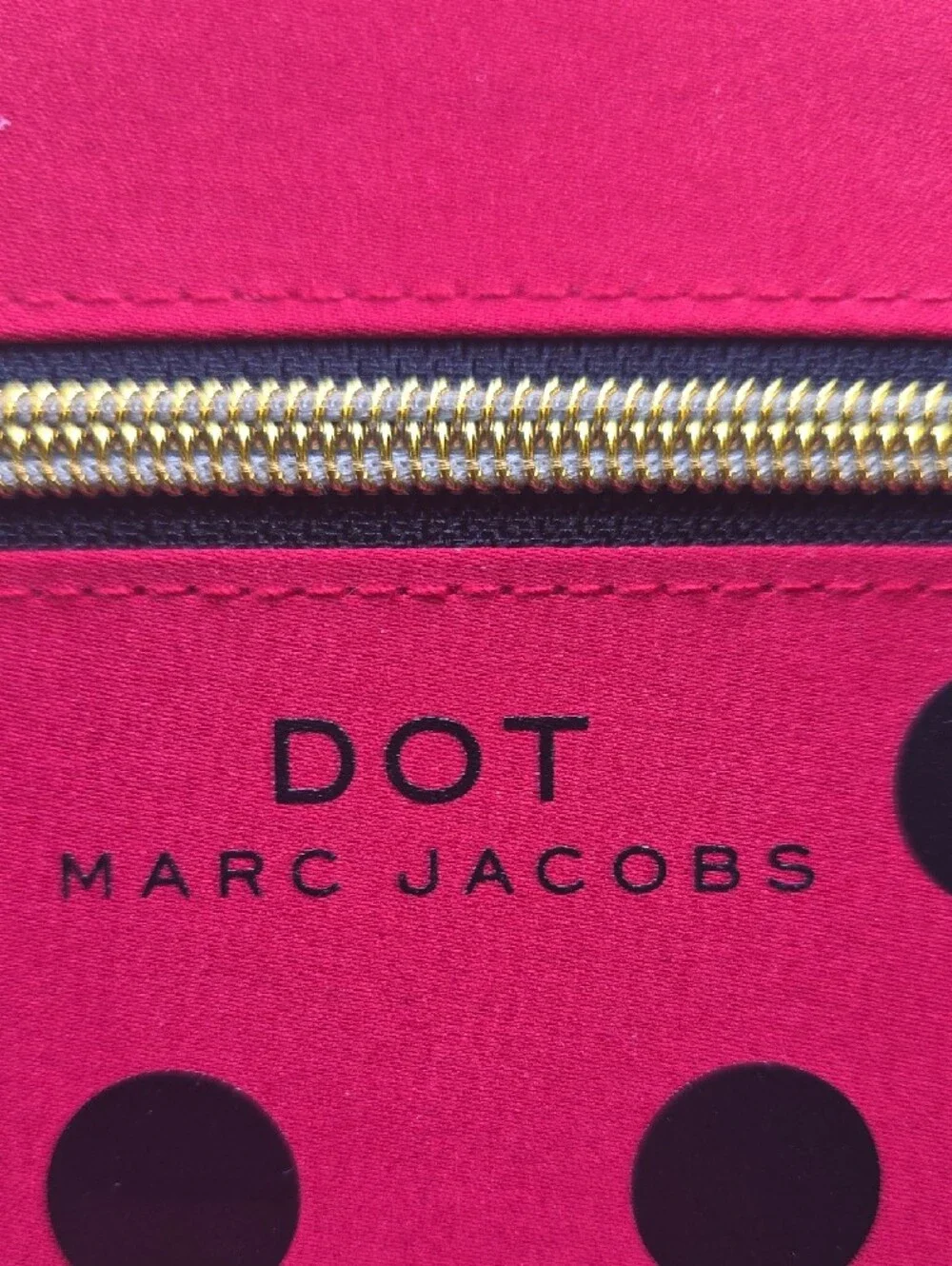 Marc Jacobs Red Cosmetic Case with Black Polka Dots